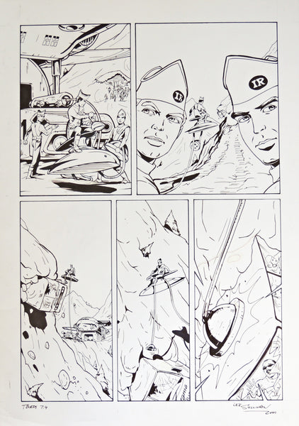 Original Thunderbirds Comic Pen and Ink Drawing
