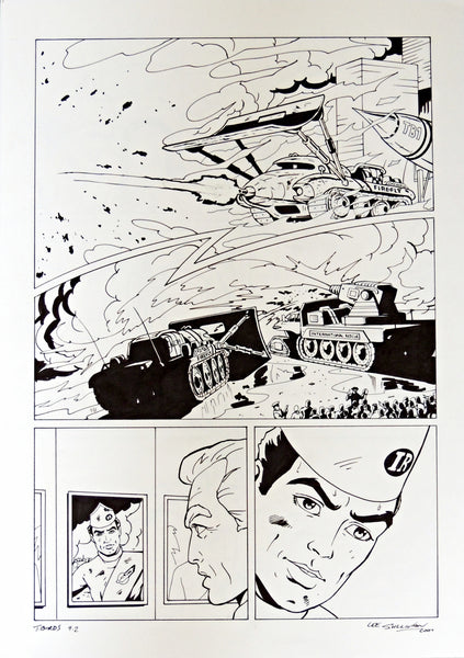 Original Thunderbirds Comic Pen and Ink Drawing