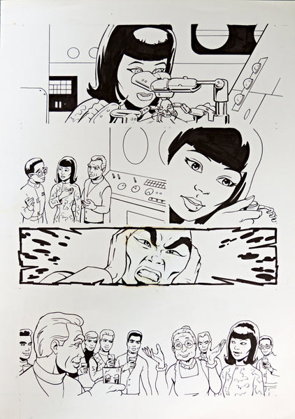 Original Thunderbirds Comic Pen and Ink Drawing