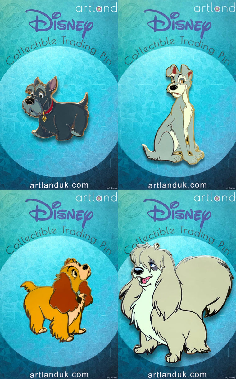 【希少・ヴィンテージ】Lady and the TRAMP　ピンバッチ　２つ Pink A La Mode (PALM) - Golden Character Coin Series - Wave 6