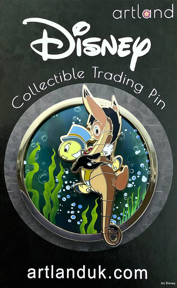 Jiminy Cricket Pin on Glass Jiminy Cricket Pin on Glass