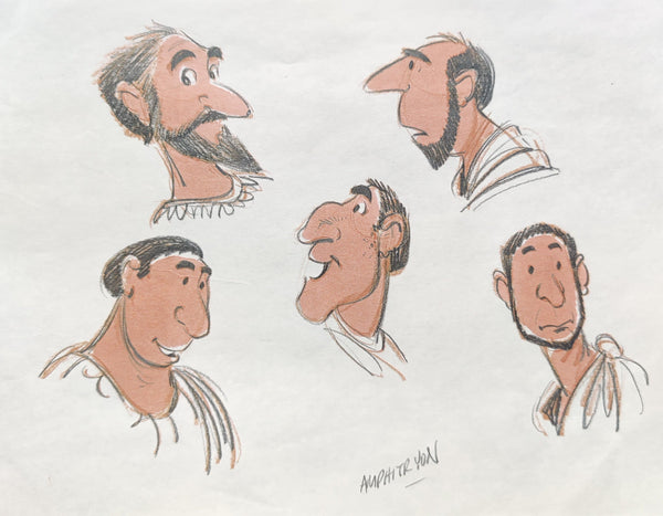 Hercules Head Animator Signed Model Sheets