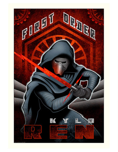 Star Wars The Force Awakens - First Order Ren by Mike Kungl; giclee limited edition art on paper