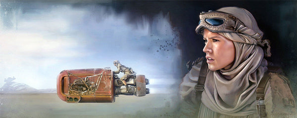 Star Wars The Force Awakens - The Scavenger by Brian Rood; giclee art on canvas
